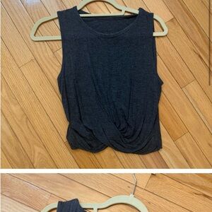 Sleeveless Black Twist Front Top